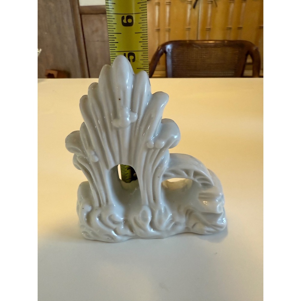 Vintage White Porcelain Aquarium Ornament Shell Coral Fish Tank Decor Japan - Picture 8 of 8